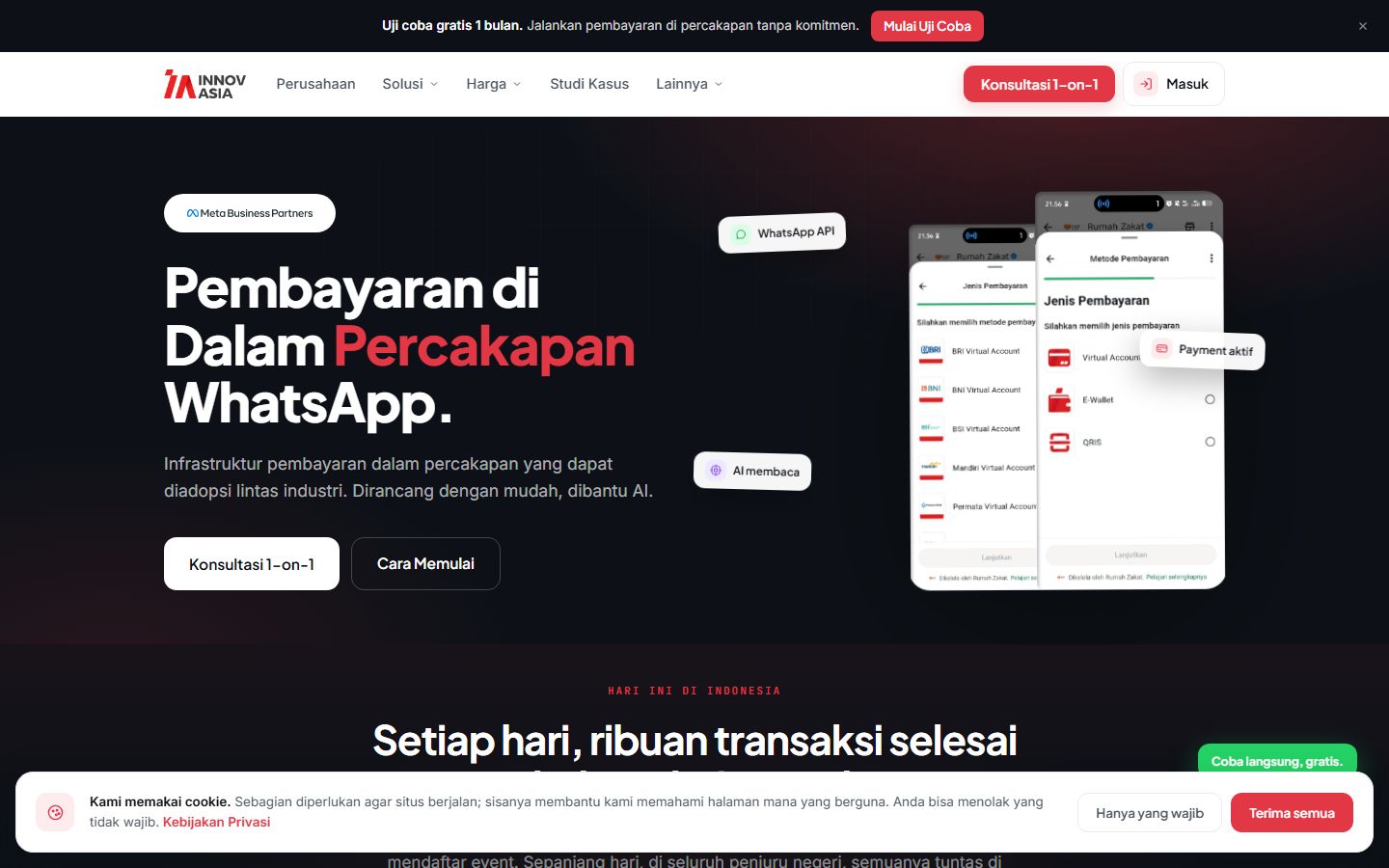Home page of innovasia.id, the company site I rebuilt in Laravel